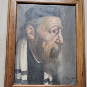 24hr Sale - Vintage Jeno Gussich (Guzsich) Framed Portrait with Wooden Frame
